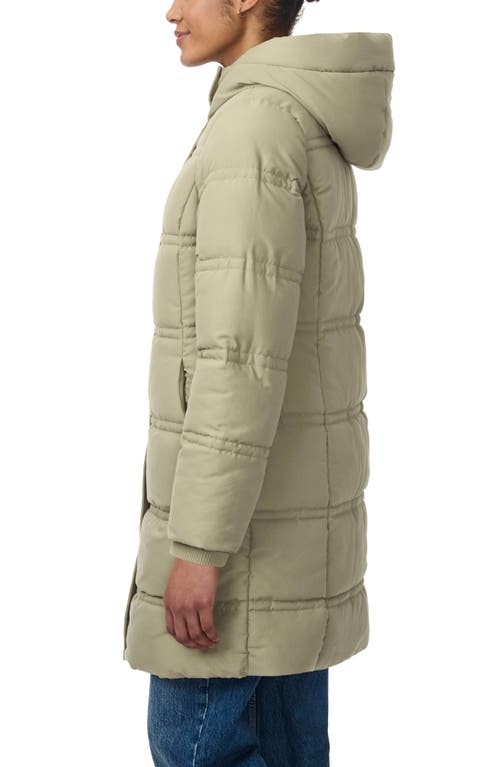 Bernardo Minimalist Double Needle Stitched Puffer Coat In Sage