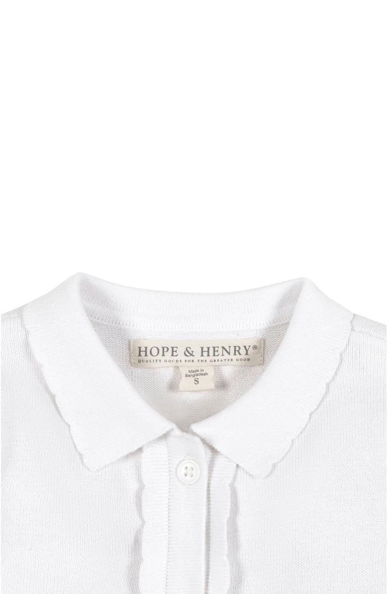 Hope 
Henry Girls
 Organic Scallop Edge Cardigan, Kids, Alternate, color, White Scallop Edge