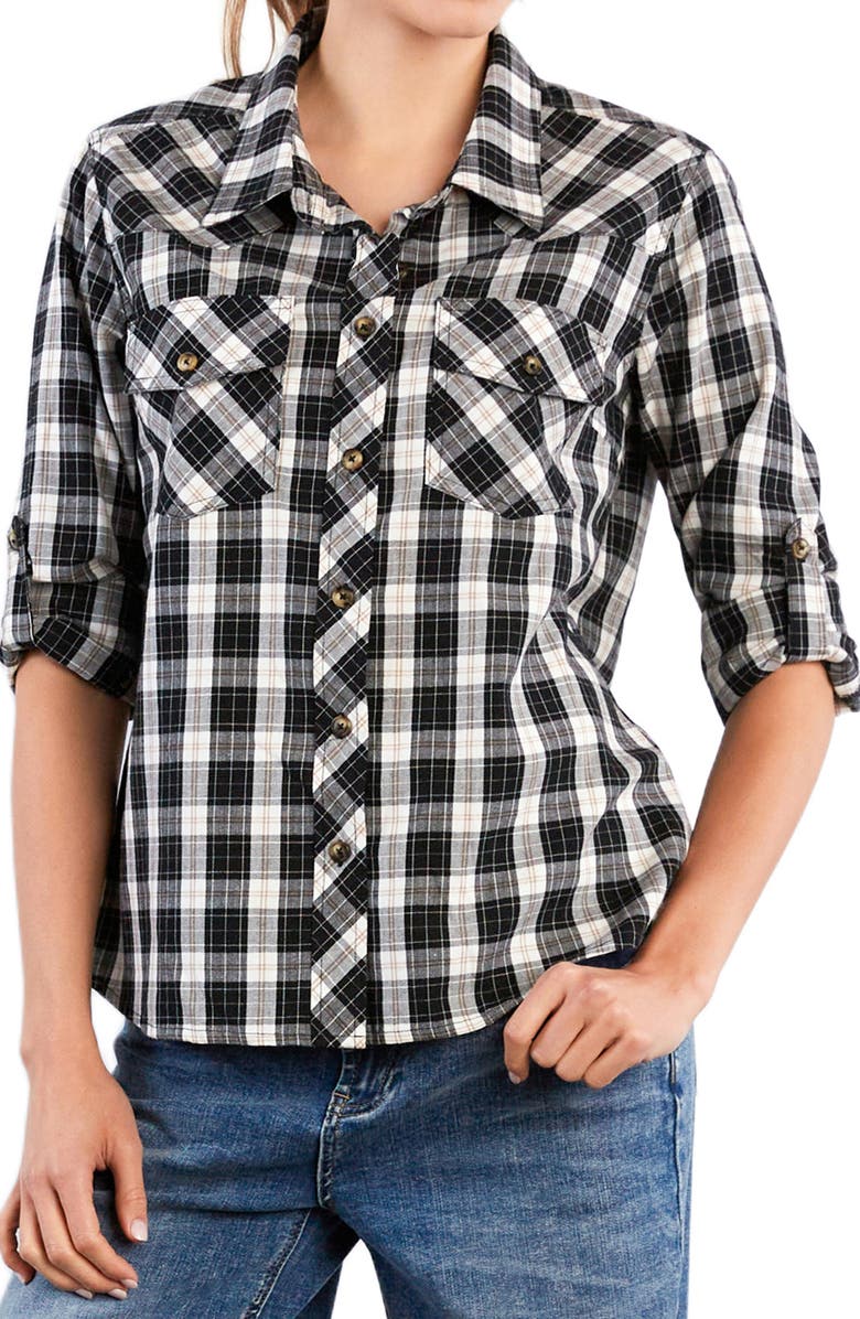 Billy T Carefree Plaid Button-Up Shirt, Main, color, Hay Stack Plaid