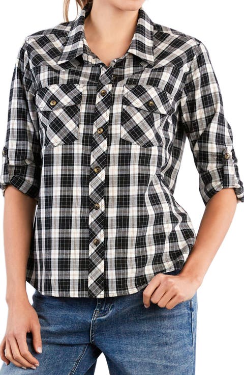 Carefree Plaid Button-Up Shirt