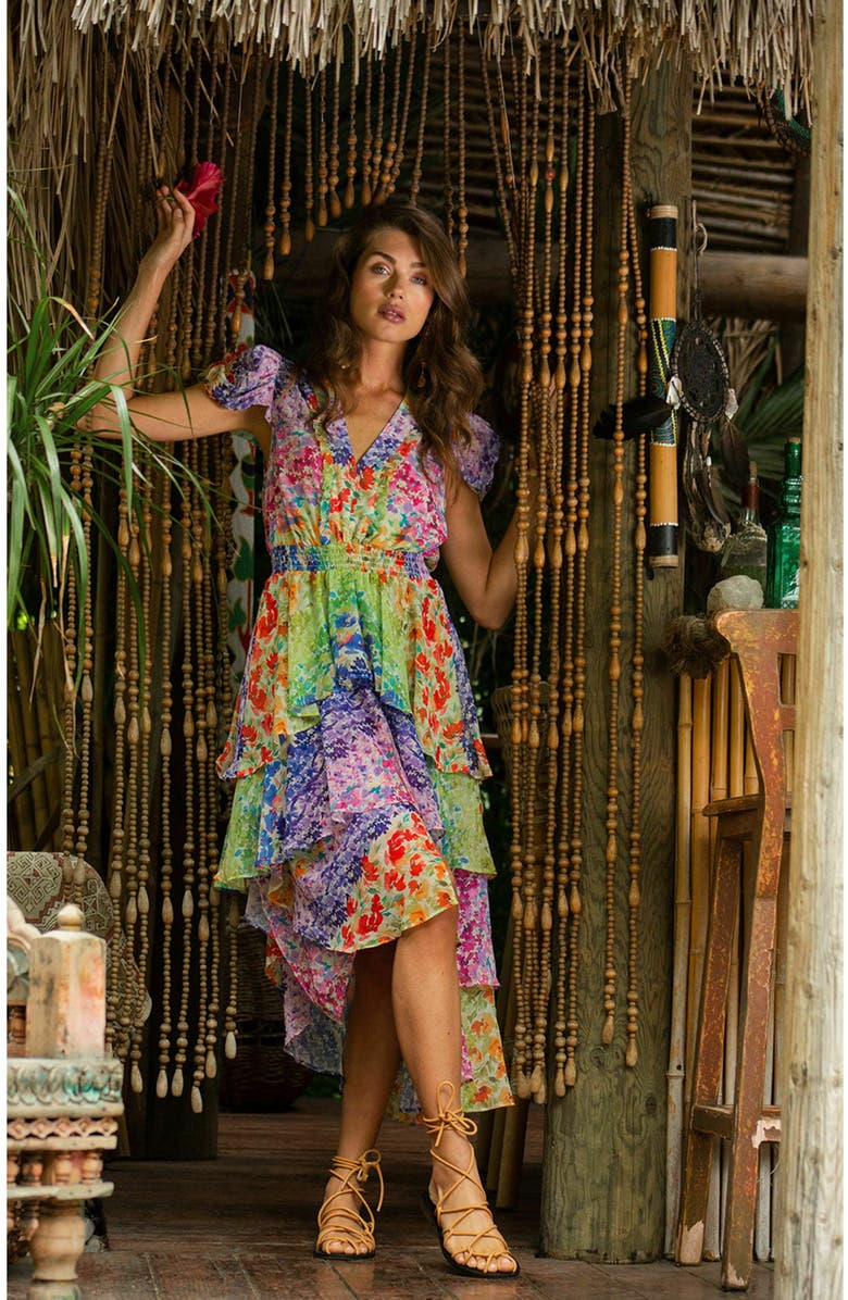 Hale Bob Lainey Tiered Chiffon Dress, Alternate, color, 