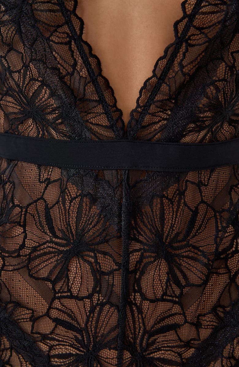 Etam Hedonisme Lace Teddy, Alternate, color, Black