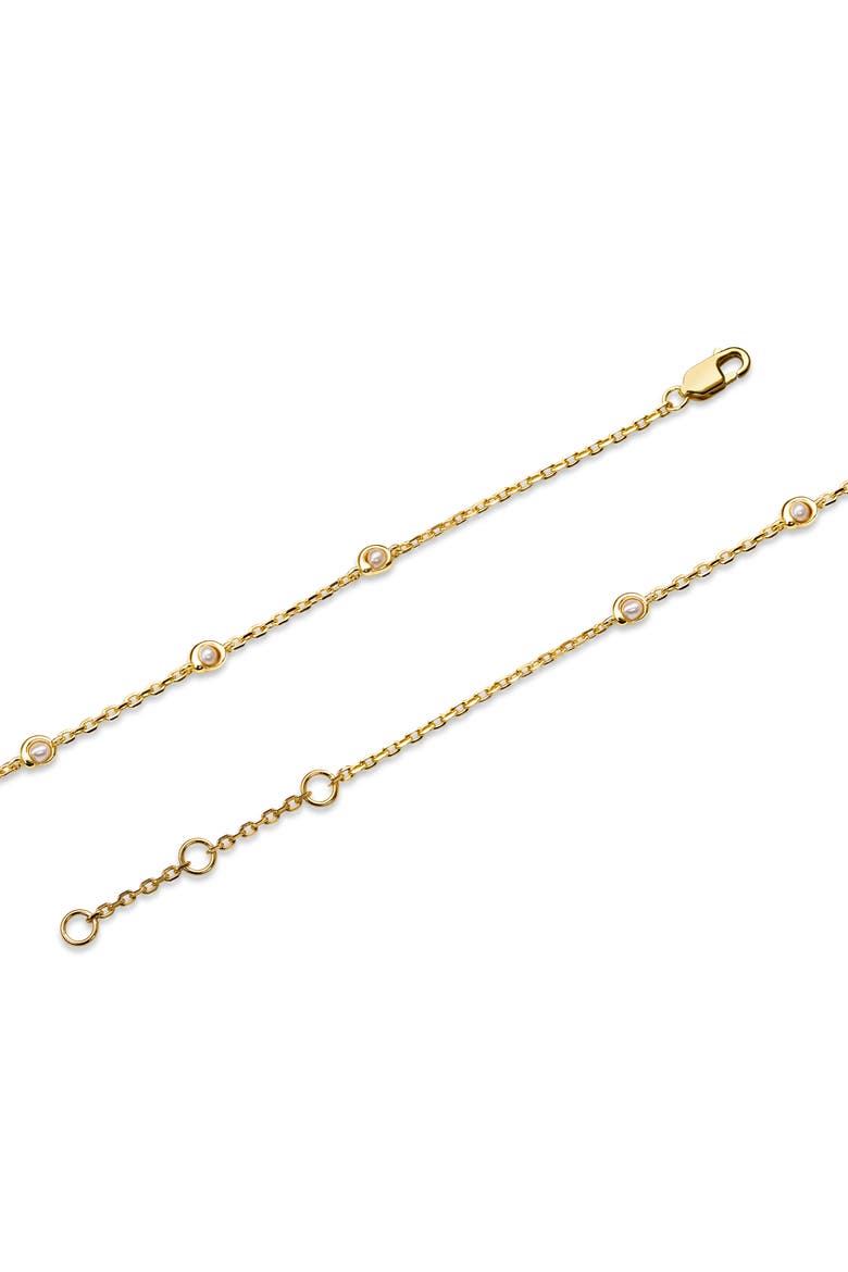Freshwater Pearl Chain Bracelet in Gold Plated Sterling Silver, Alternate, color, Yellow Gold