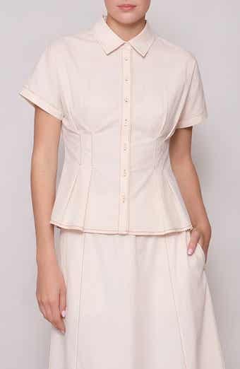 Godet Short Sleeve Button-Up Shirt