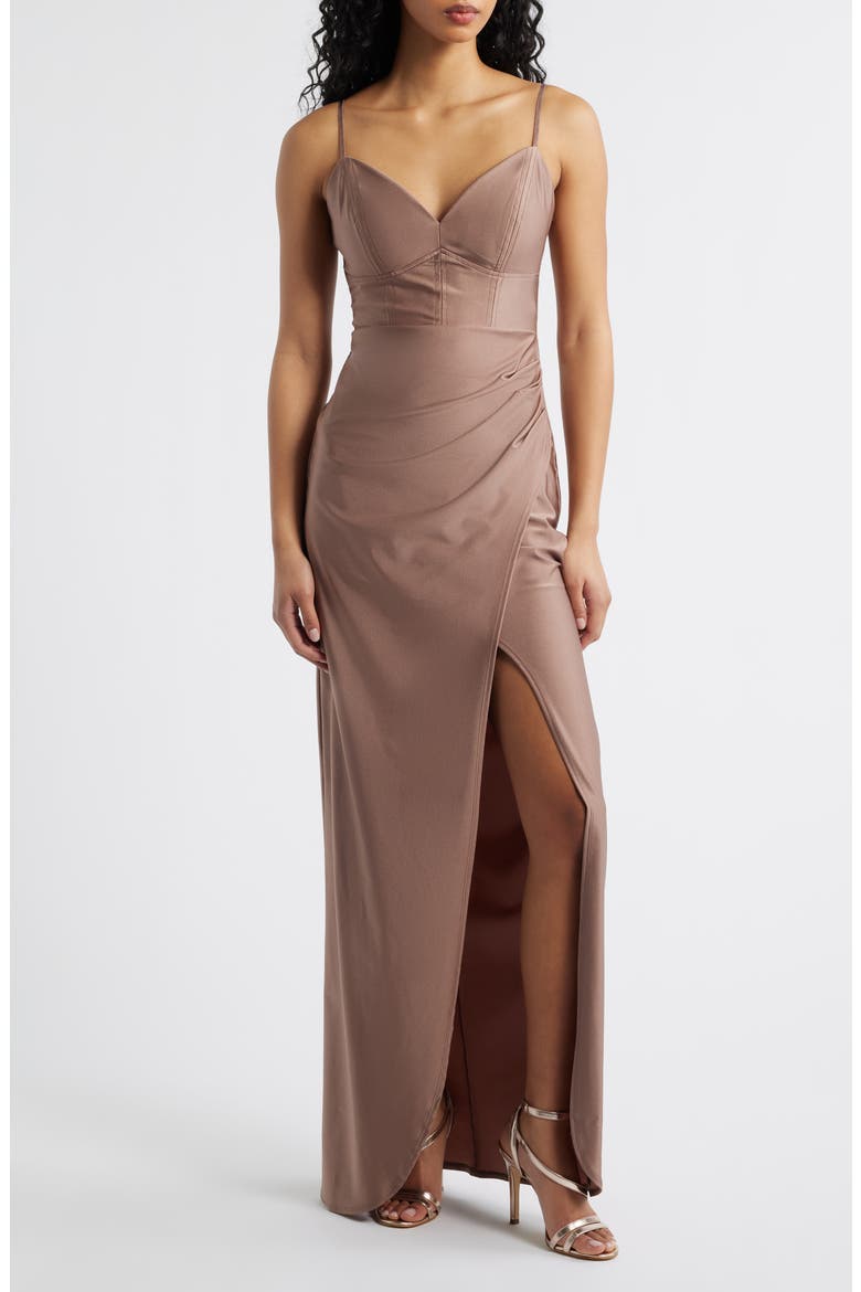 Jersey Column Gown, Main, color, COCO