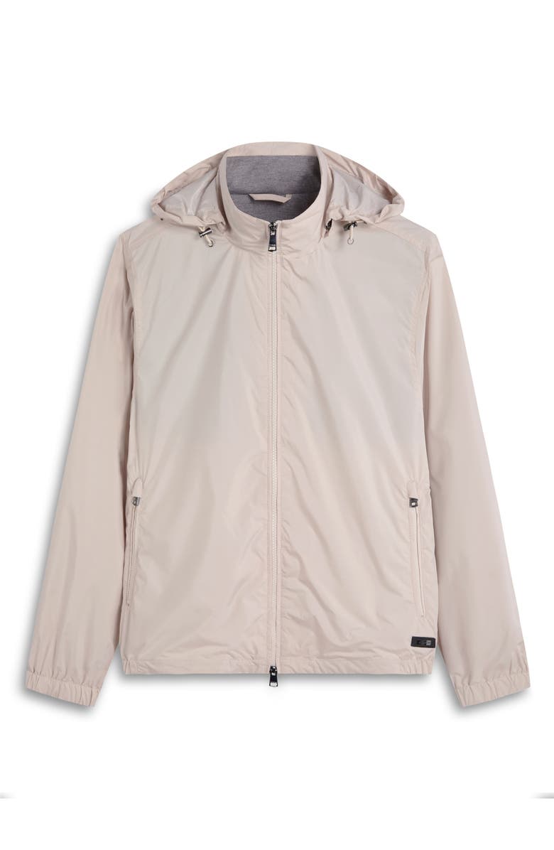 Bugatchi Water Repellent Packable Jacket with Removable Hood, Alternate, color, Almond
