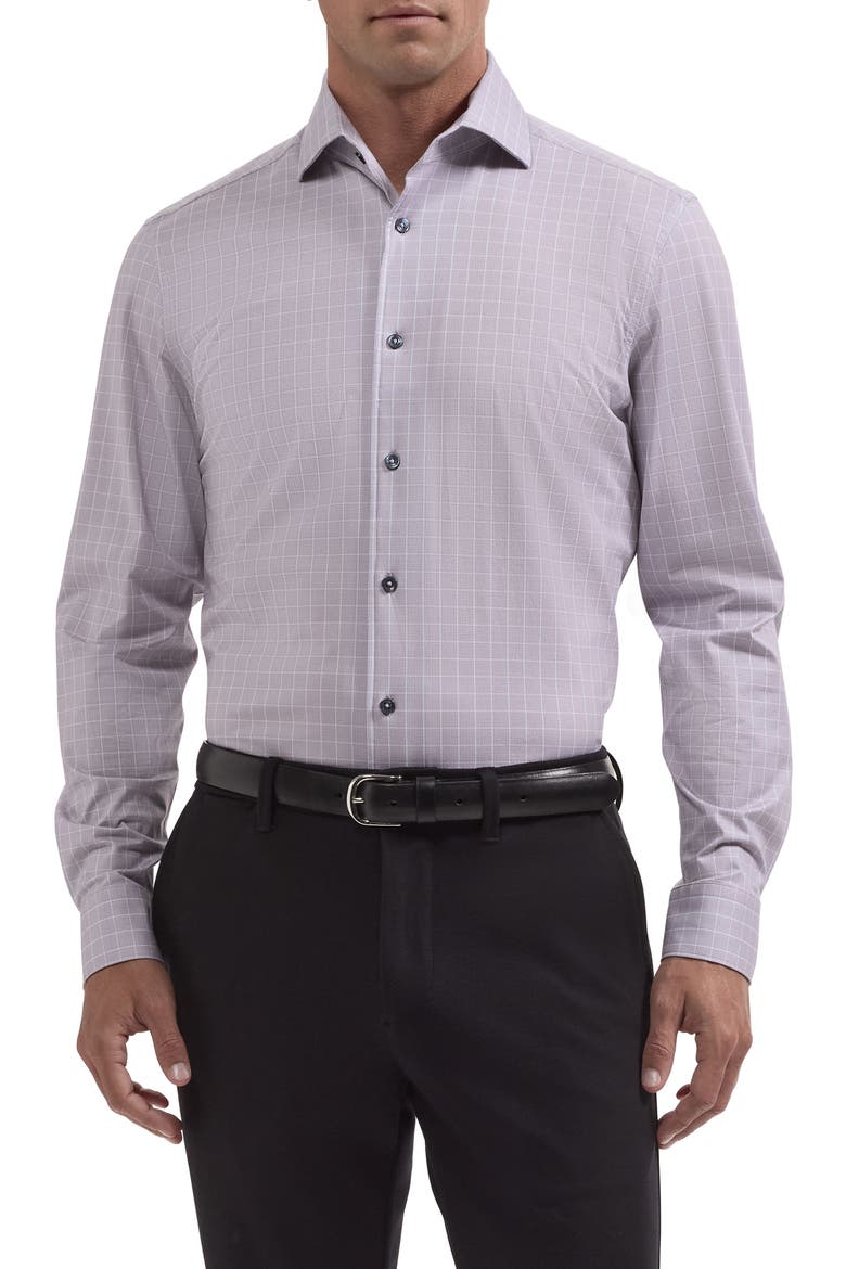 Devon OoohCotton® Grid Button-Up Shirt, Main, color, DUSTY PINK