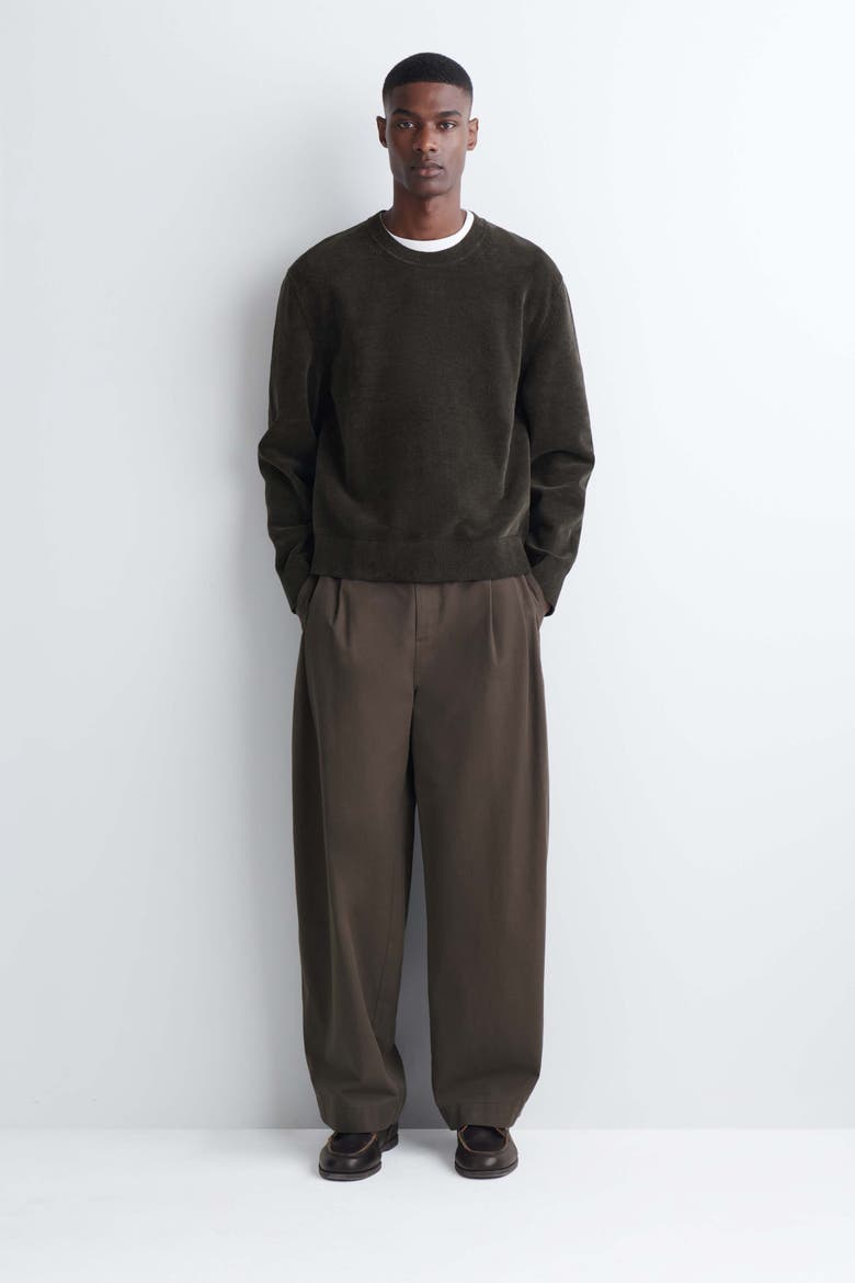 Cotton-chenille Crew-neck Sweater, Alternate, color, CHOCOLATE