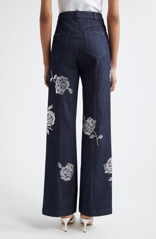 Cinq À Sept Cinq A Sept Heatset Roses Francine High Rise Jeans In Indigo In Indigo