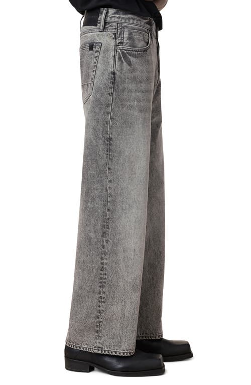 Allsaints Lenny Loose Fit Wide Leg Denim Jeans In Light Grey