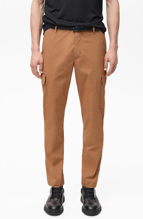 Mango Thermoregulating Slim Comfort Stretch Cargo Pants In Tobacco Brown