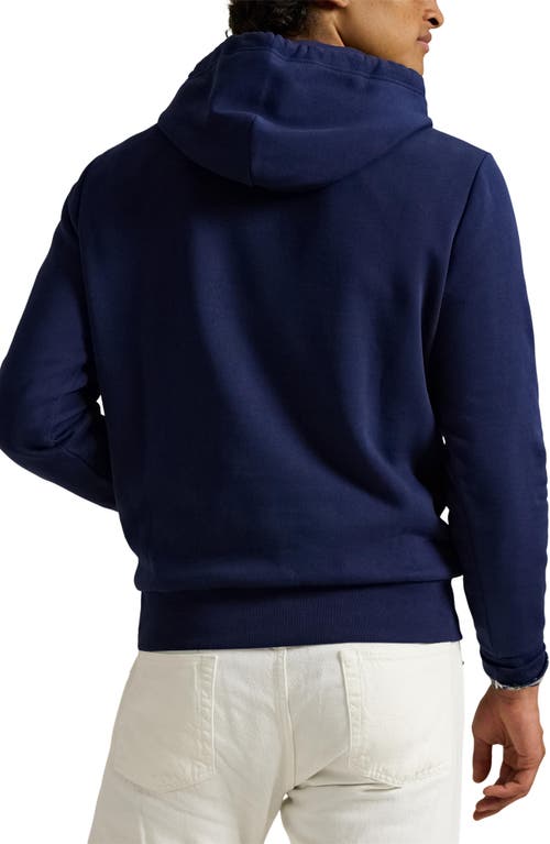 Polo Ralph Lauren Logo Fleece Hoodie In Blue