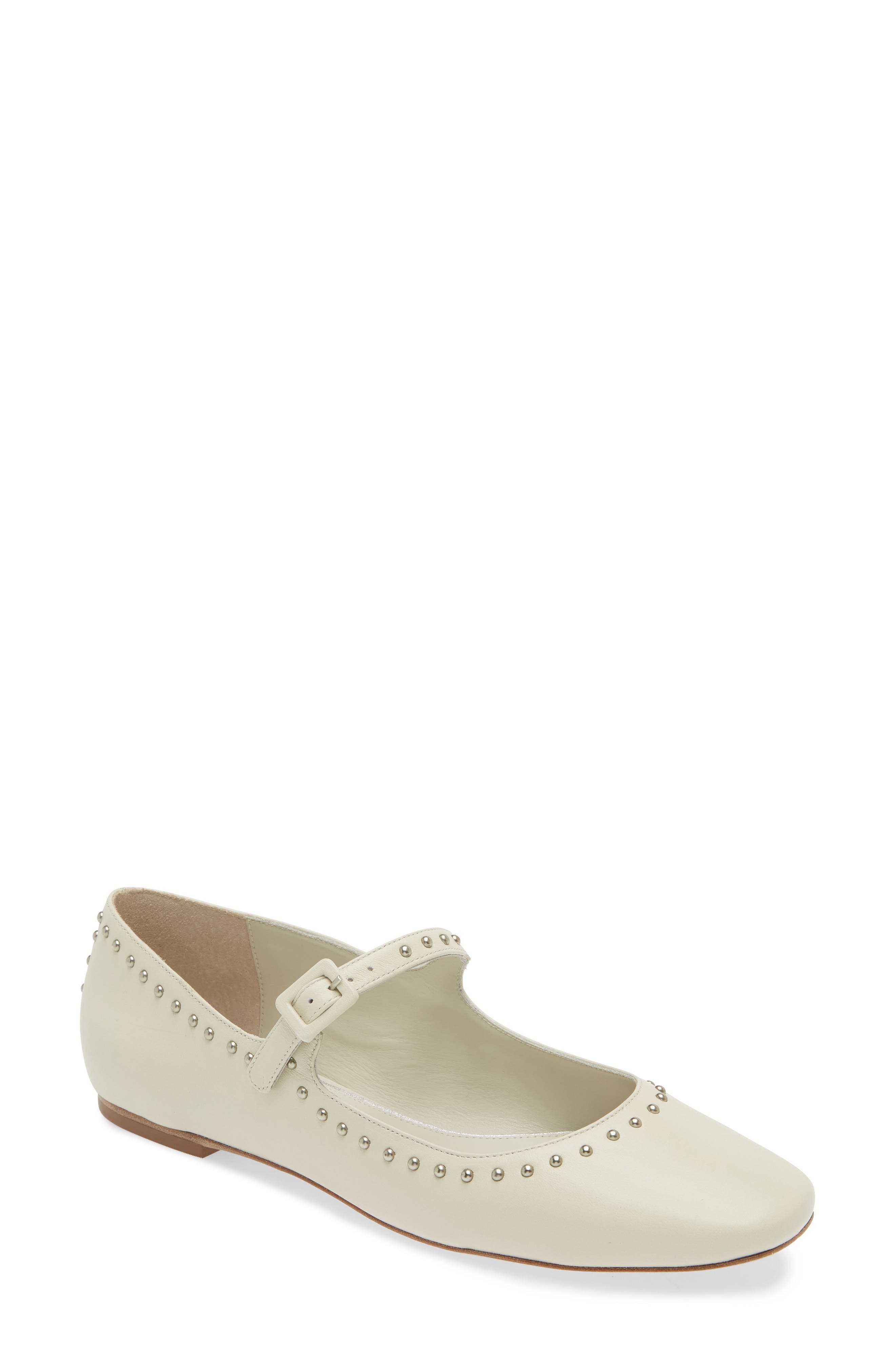 Avec Les Filles Adelle Studded Mary Jane Flat, Main, color, Ivory