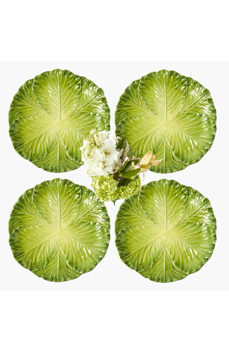 Mrs. Alice Serena Cabbage Dinner Plates, Main, color, Green