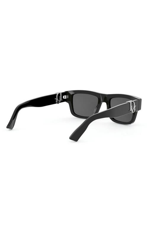 Dior Oblique S3i 52mm Rectangular Sunglasses In Black