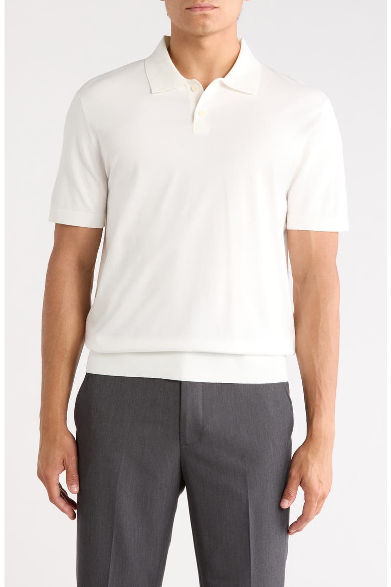 Light Bilen Short Sleeve Sweater Polo, Main, color, WHITE