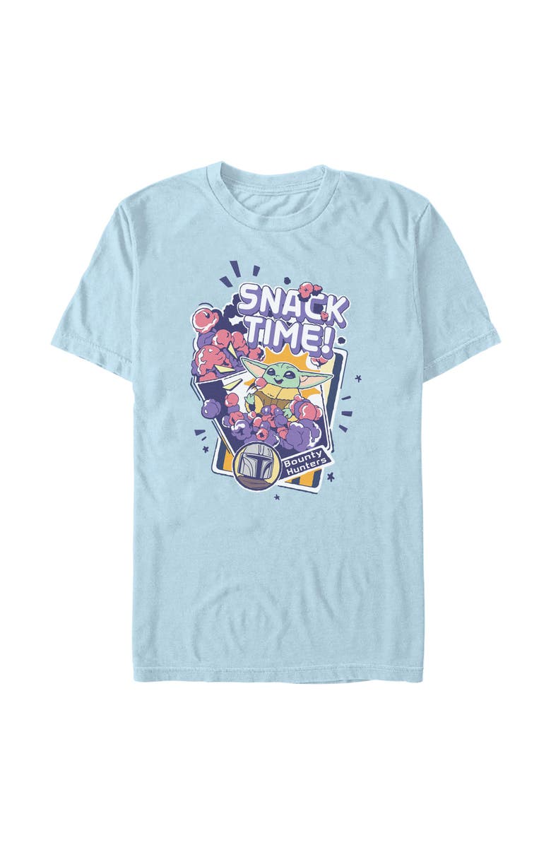 Star Wars: The Mandalorian and Grogu Men's Star Wars The Mandalorian and Grogu The Child Happy Snack Time  Graphic T-Shirt, Main, color, Light Blue
