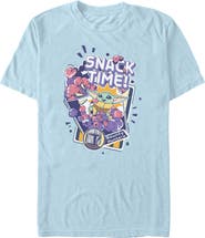 Star Wars: The Mandalorian and Grogu Men's Star Wars The Mandalorian and Grogu The Child Happy Snack Time Graphic T-Shirt