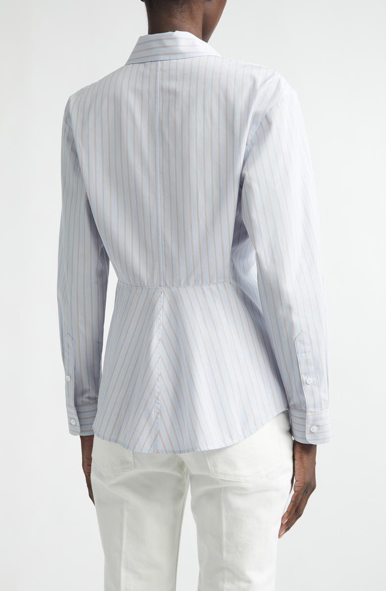 Lafayette 148 New York Aurora Stripe Cotton Tailored Shirt, Alternate, color, Glacier Blue Multi