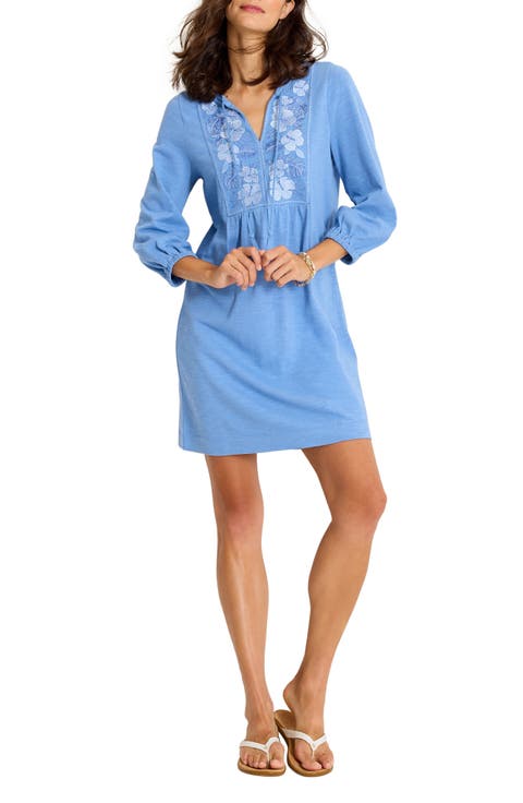 Sunset Harbor Embroidered Cotton Dress