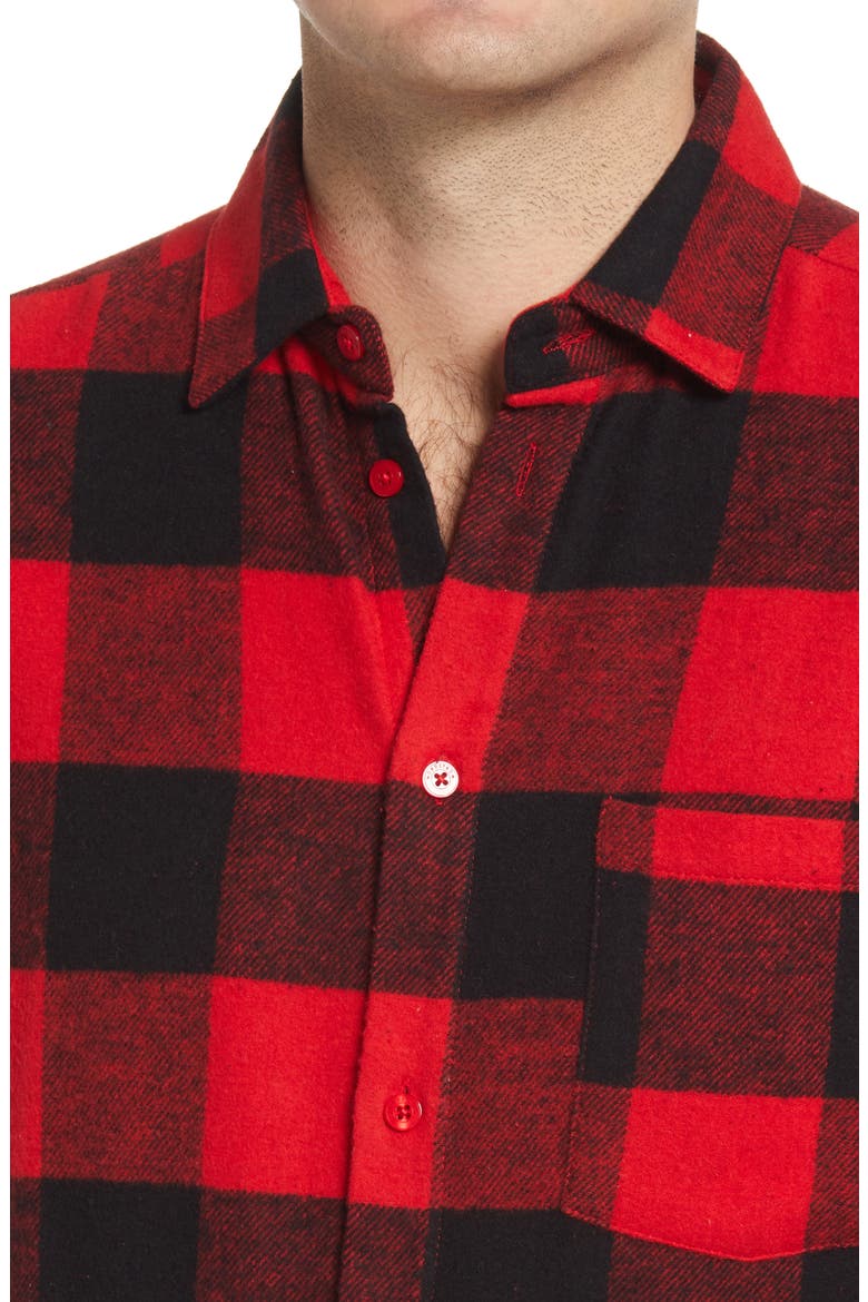 Men's Flannel Family Pajamas, Alternate, color, RED BLOOM BUFFALO PLAID