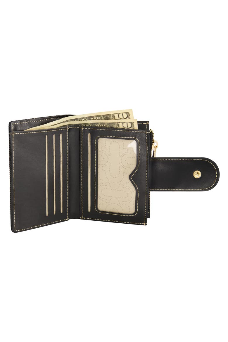 Horseshoe Quilted Small Wallet, Alternate, color, BLACK