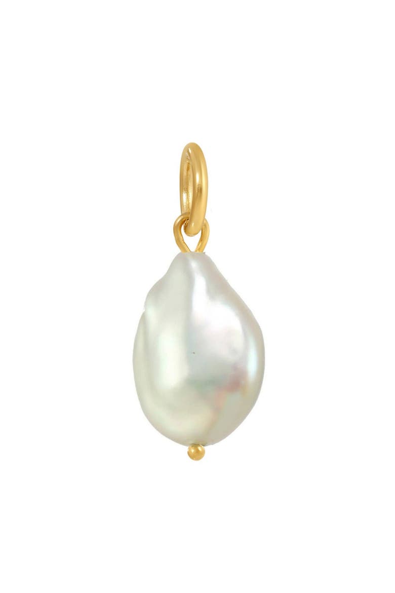 Freshwater Pearl Teardrop Charm, Main, color, GOLD