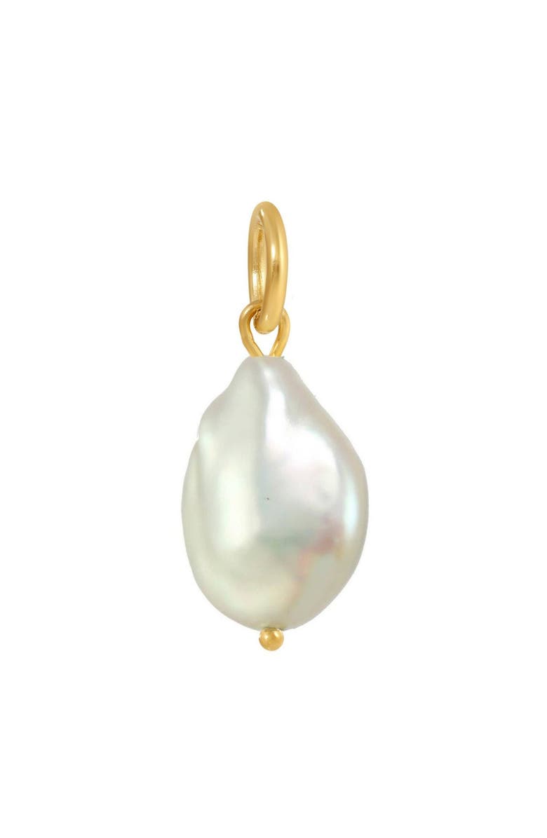 KOZAKH Freshwater Pearl Teardrop Charm, Main, color, Gold