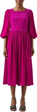 LK Bennett Callista Shirred Velvet Dress