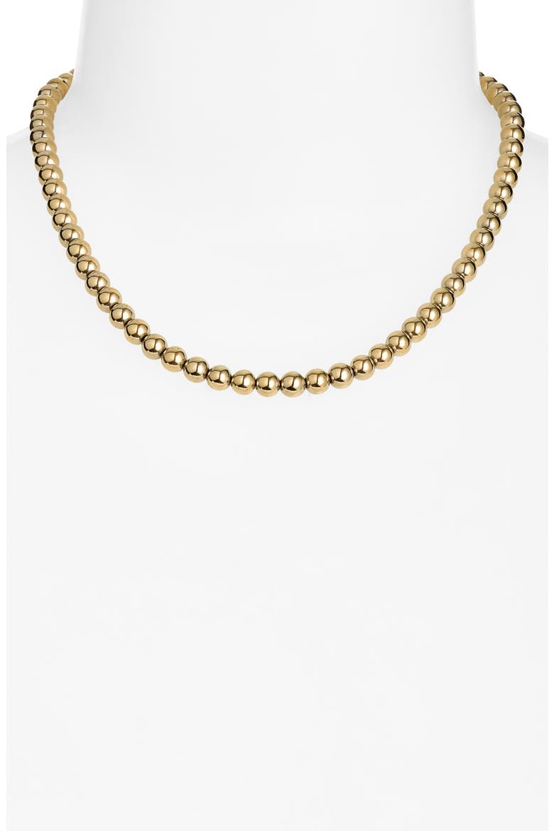 14k Gold Filled Pyrite Bead Necklace, Alternate, color, PYRITE