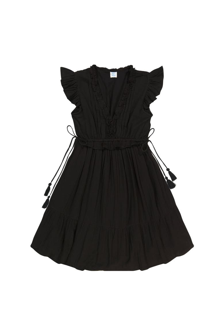 Coralie Dress, Main, color, Black Cotton Gauze