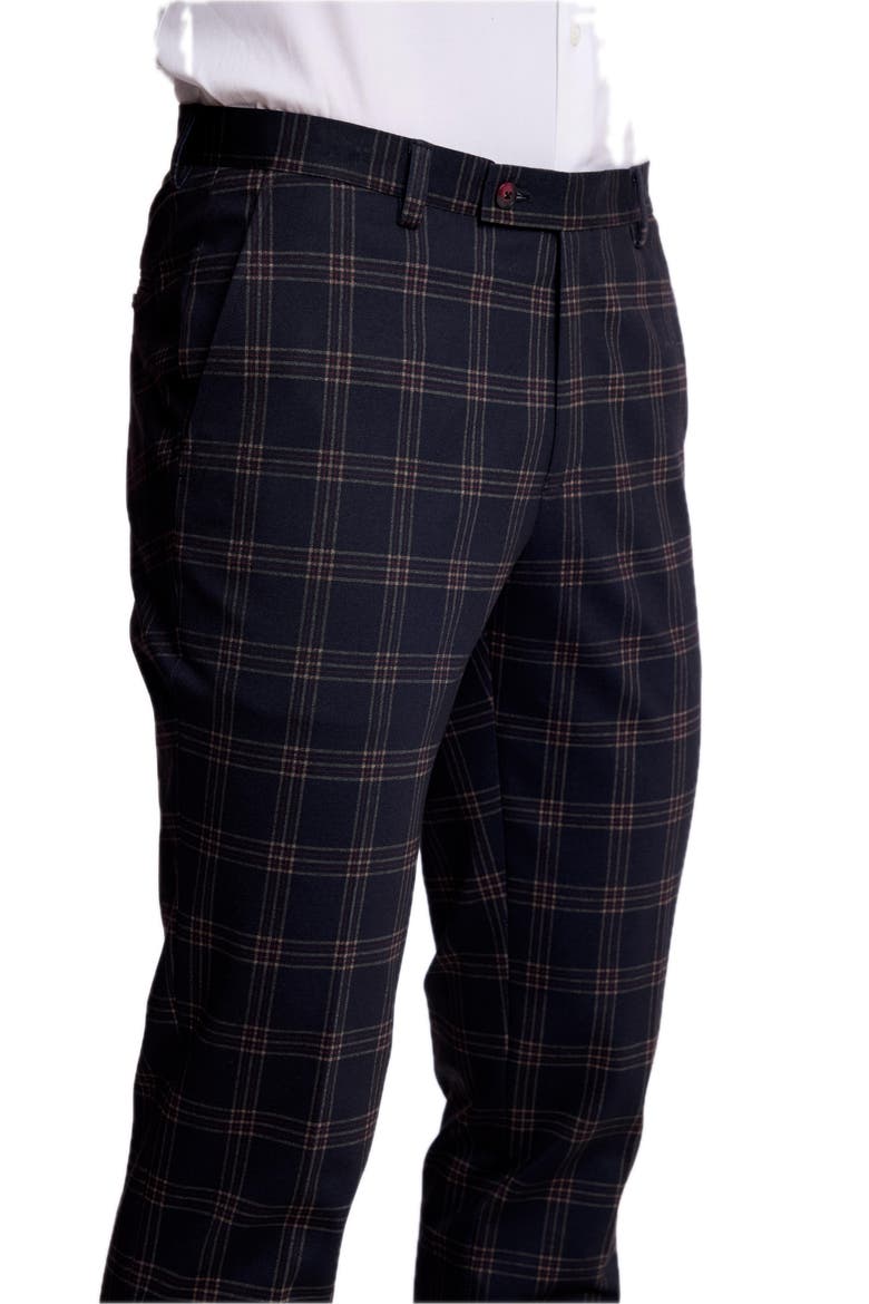 Downing Slim Fit Plaid Pants, Alternate, color, BLACK RED KNIT PLAID