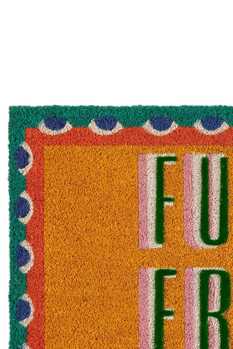 Kerala Funcy 100% Coir Doormat 18" x 30", Alternate, color, Orange