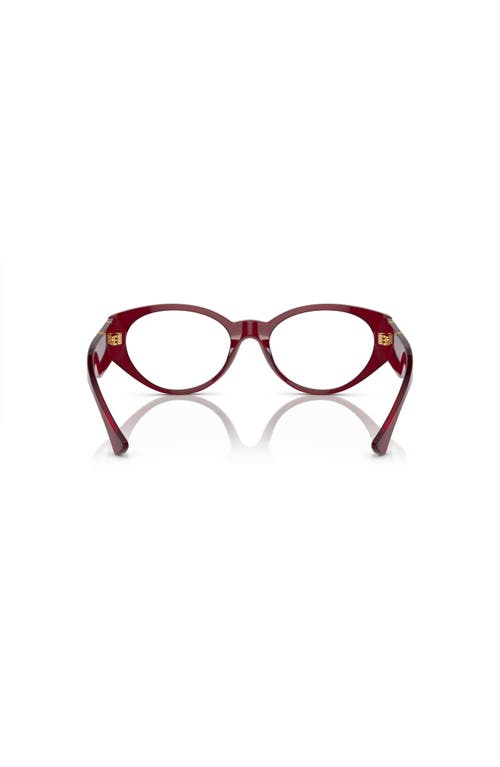 Versace 54mm Oval Optical Glasses In Burgundy