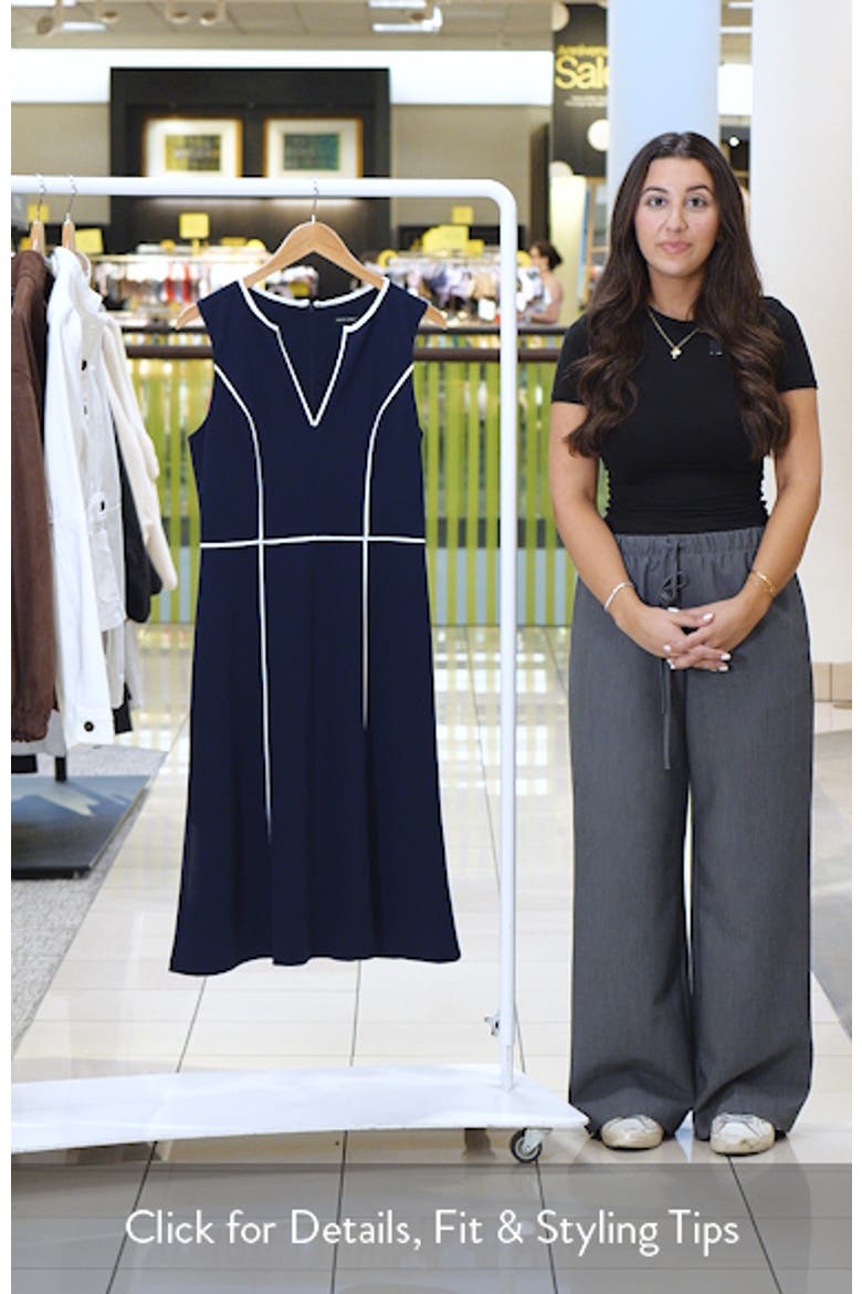 Piped Fit & Flare Midi Dress video