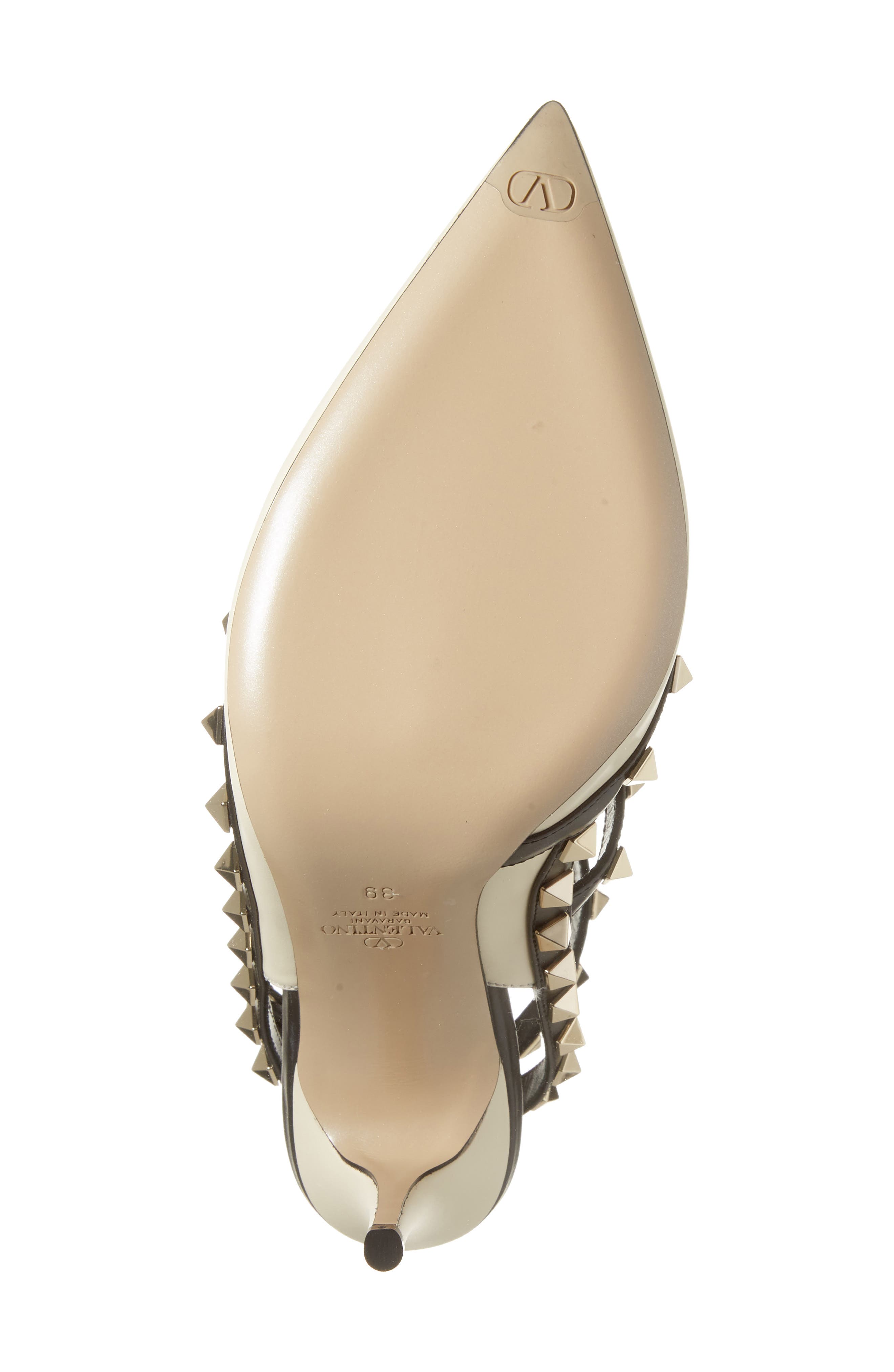 Valentino Garavani Rockstud T-Strap Pointed Toe Pump, Alternate, color, 