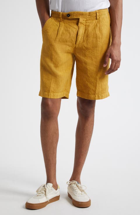 Alaccia Pleated Linen Bermuda Shorts