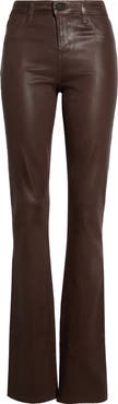 L'AGENCE Ruth Coated High Waist Raw Hem Straight Leg Jeans