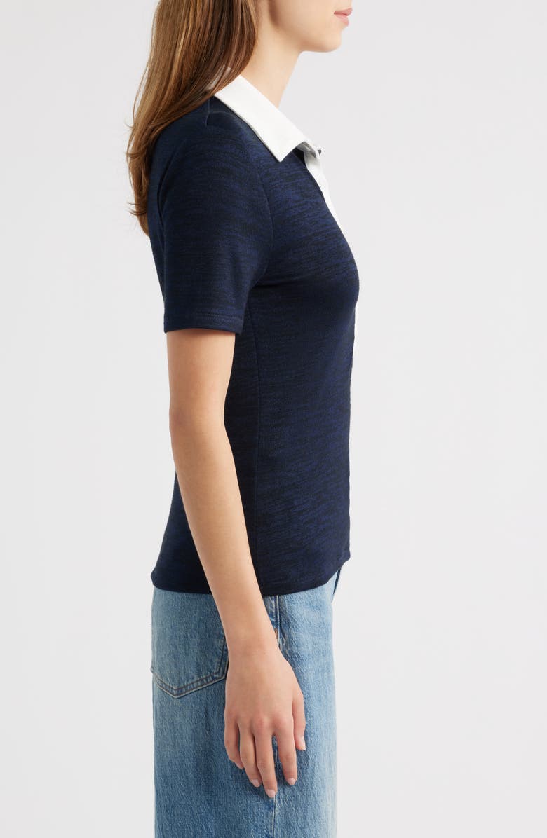 rag & bone The Knit Colorblock Polo, Alternate, color, Navy