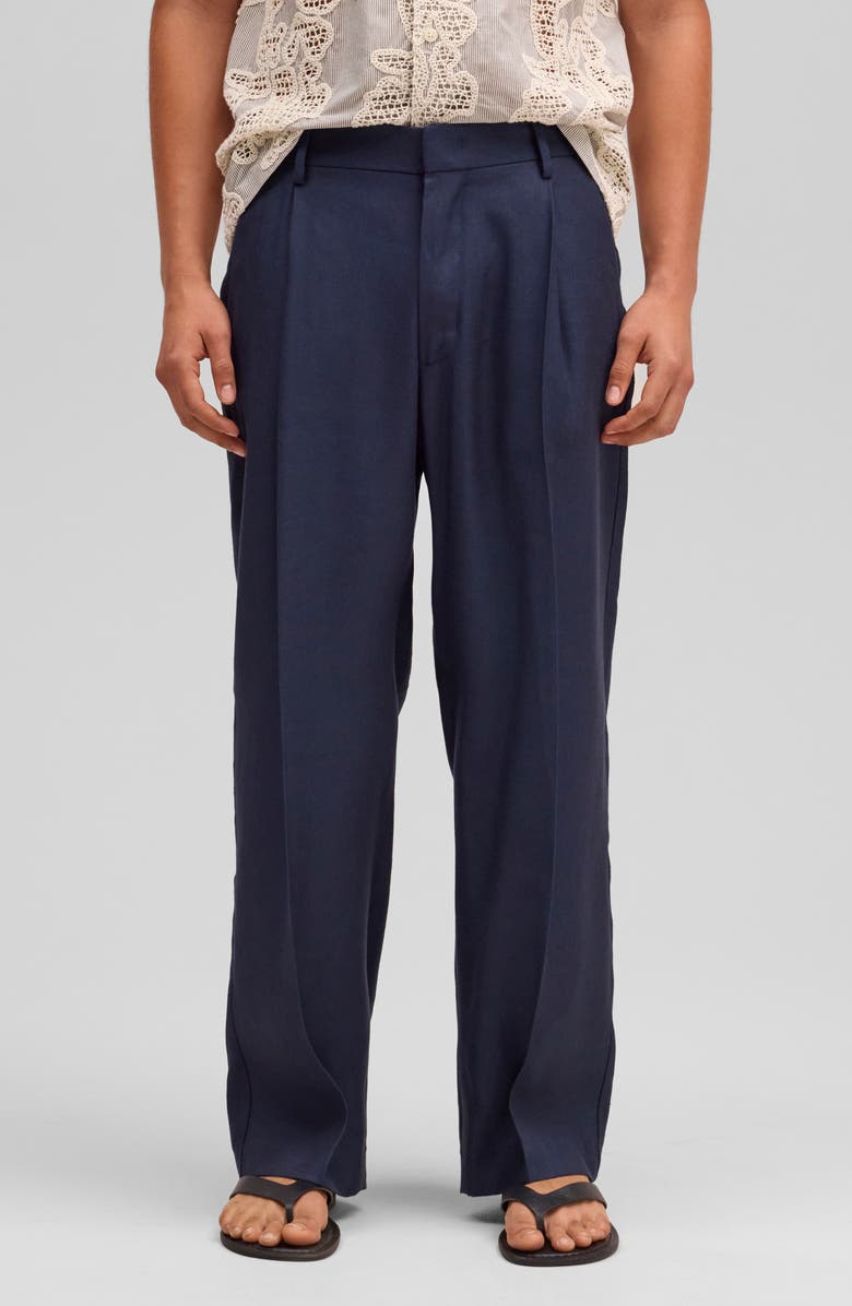 NN07 Kay Relaxed Fit Twill Trousers, Main, color, Deep Navy