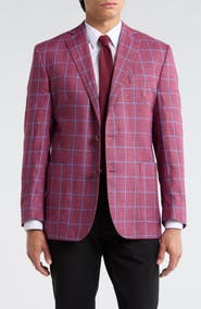 Brooks Brothers Plaid Linen Two-Button Sport Coat