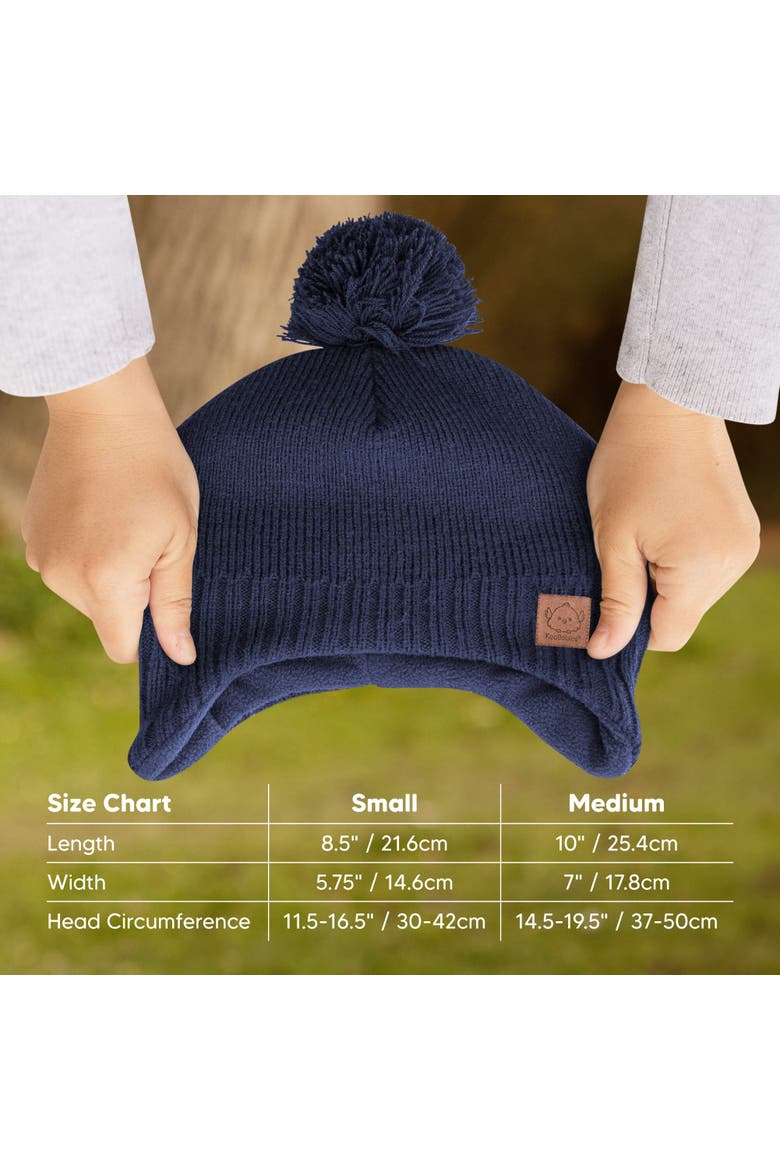Muff Knitted Beanie, Alternate, color, Navy