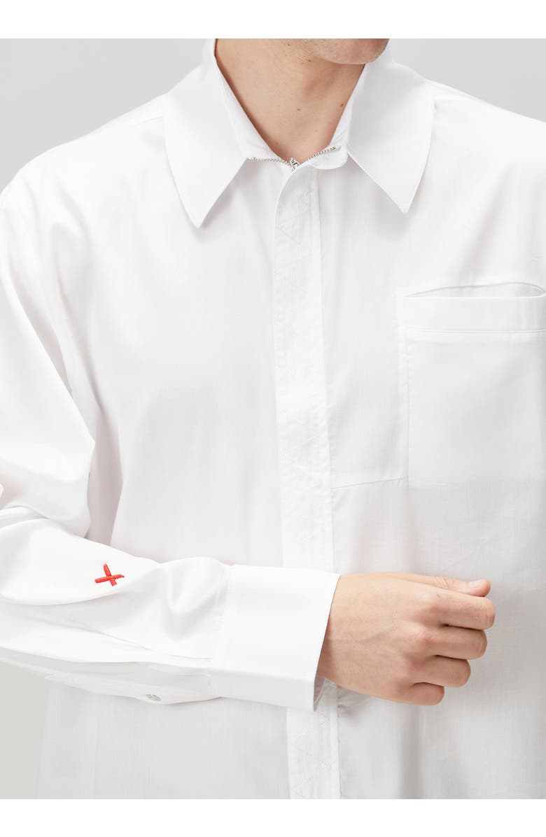 PCFG Pure Cotton Woven Shirt With Zip, Alternate, color, White