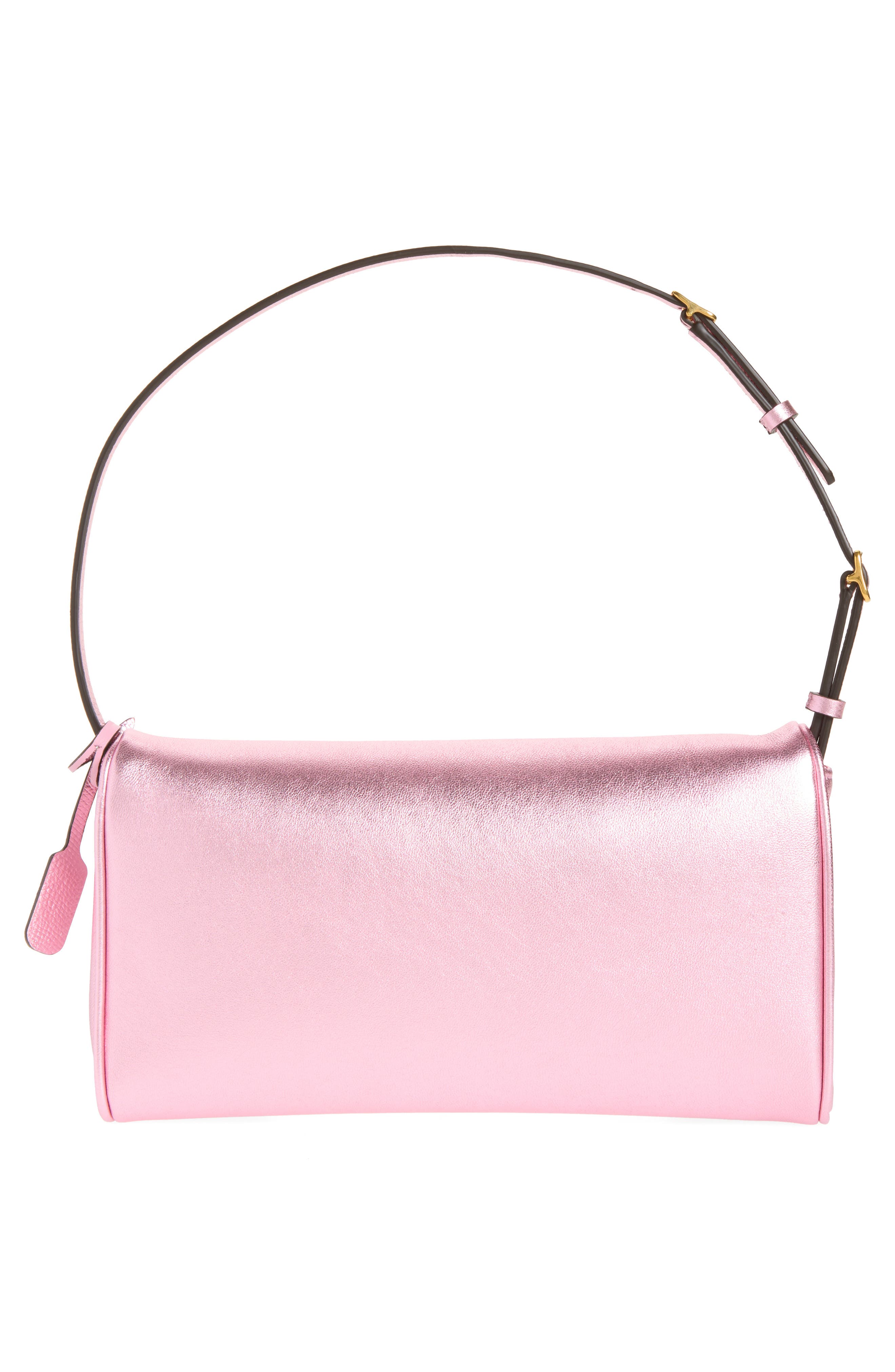 Small DeVain Metallic Leather Shoulder Bag, Alternate, color, DUSTY ROSE