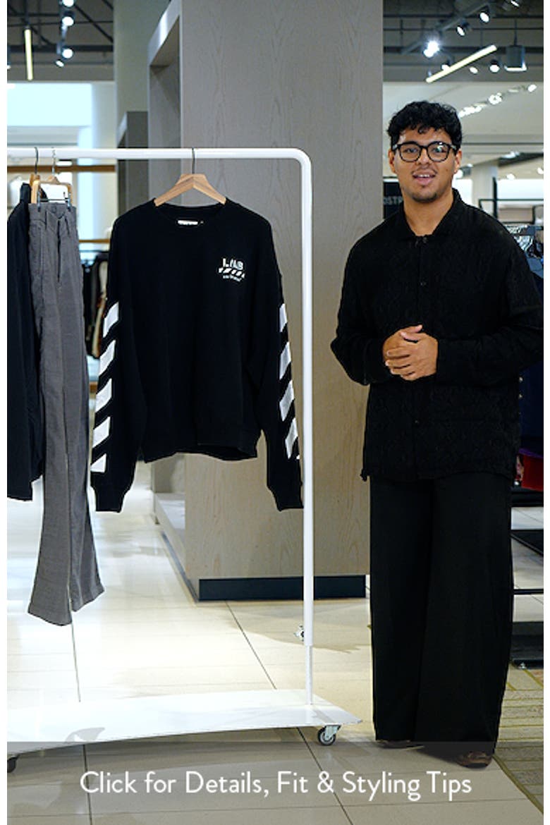 Diagonal Stripe Logo Cotton French Terry Graphic Sweatshirt video