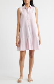 beachlunchlounge Marina Stripe Sleeveless Cotton Shirtdress