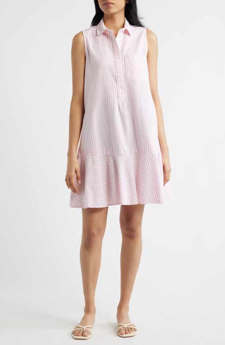 beachlunchlounge Marina Stripe Sleeveless Cotton Shirtdress