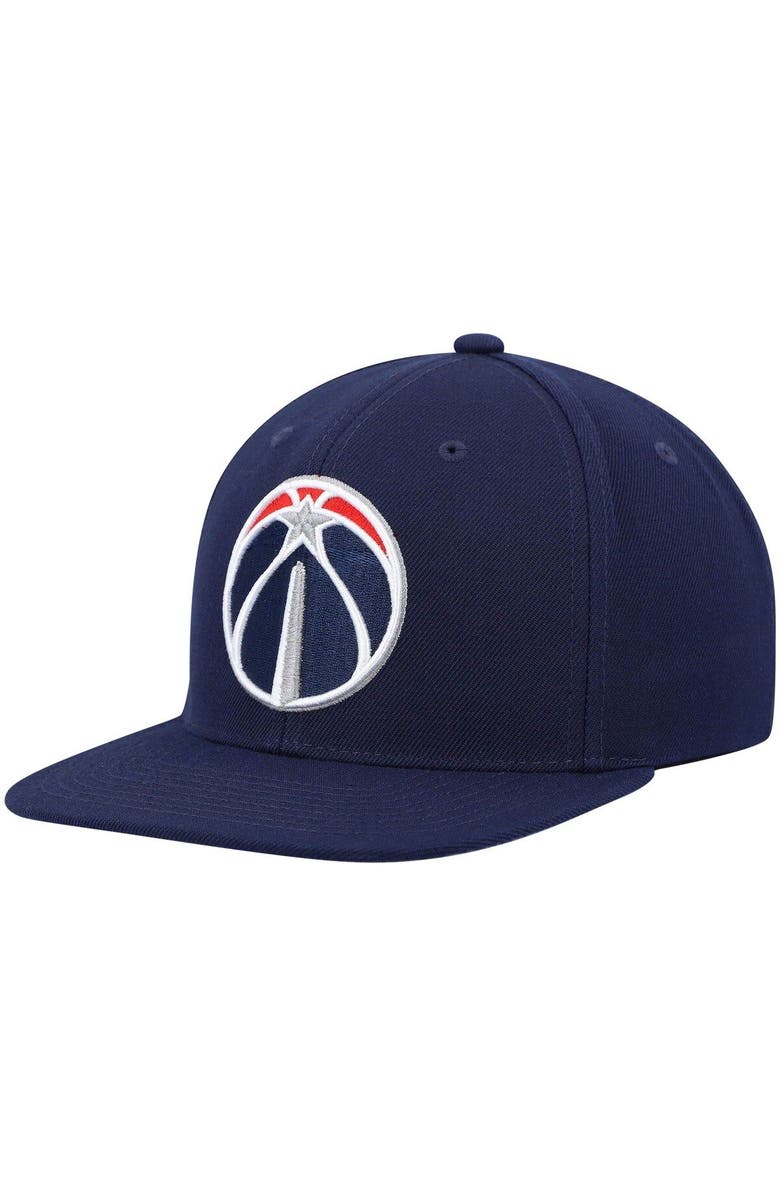 Mitchell & Ness Men's Mitchell & Ness Navy Washington Wizards Ground 2.0 Snapback Hat, Main, color, Navy