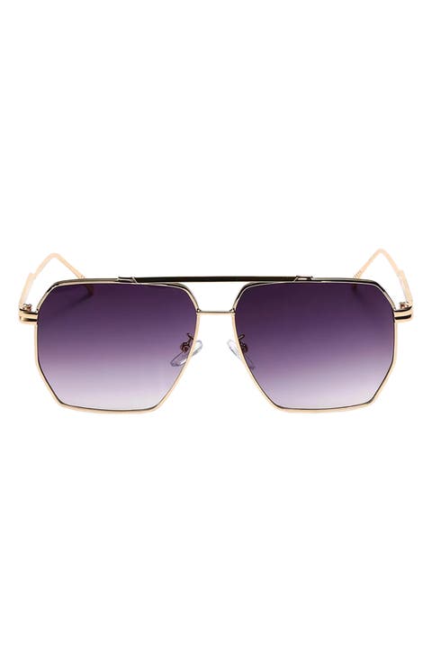 Goldie 60mm Polarized Aviator Sunglasses