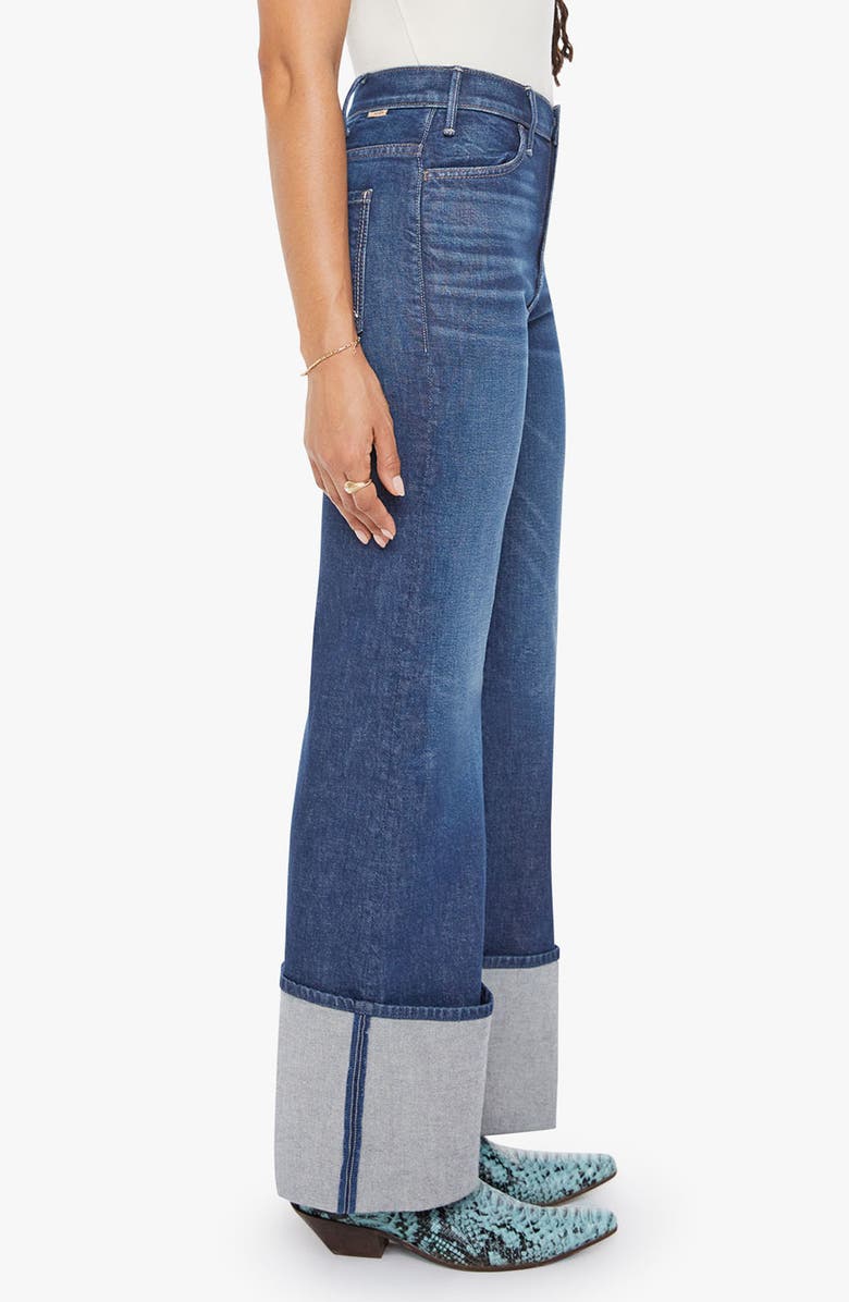 MOTHER Lil' Hustler Roller Sneak Cuff High Waist Wide Leg Jeans, Alternate, color, Kicks And Riffs